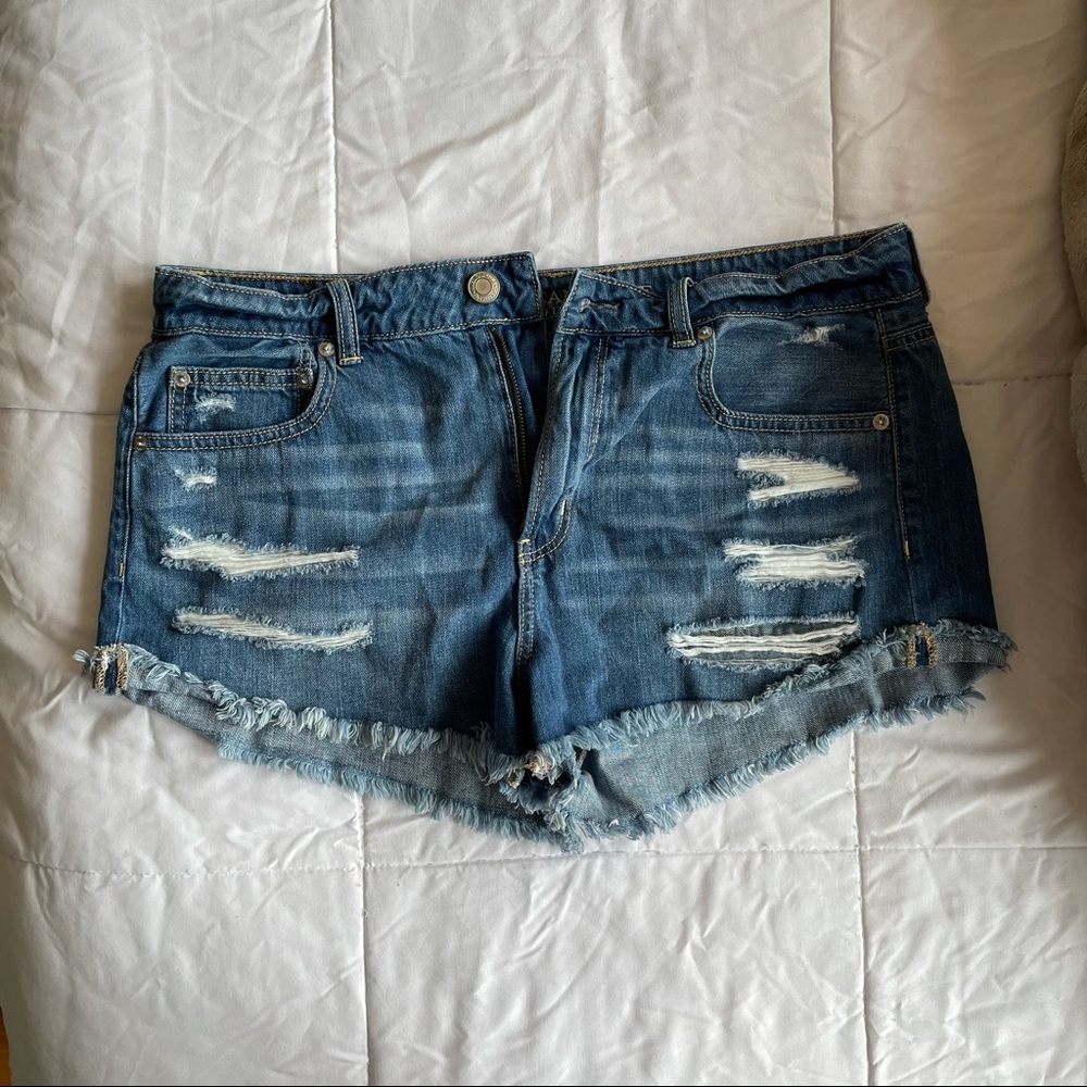 Distressed Denim Mini Shorts